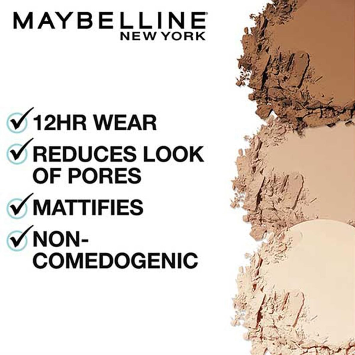 Maybelline New York Powder Foundation, Pressed Powder Compact, Mattifies Skin, Incl. Mirror and Applicator, Fit Me, 220 Natural Beige, 8.5g - Image 2