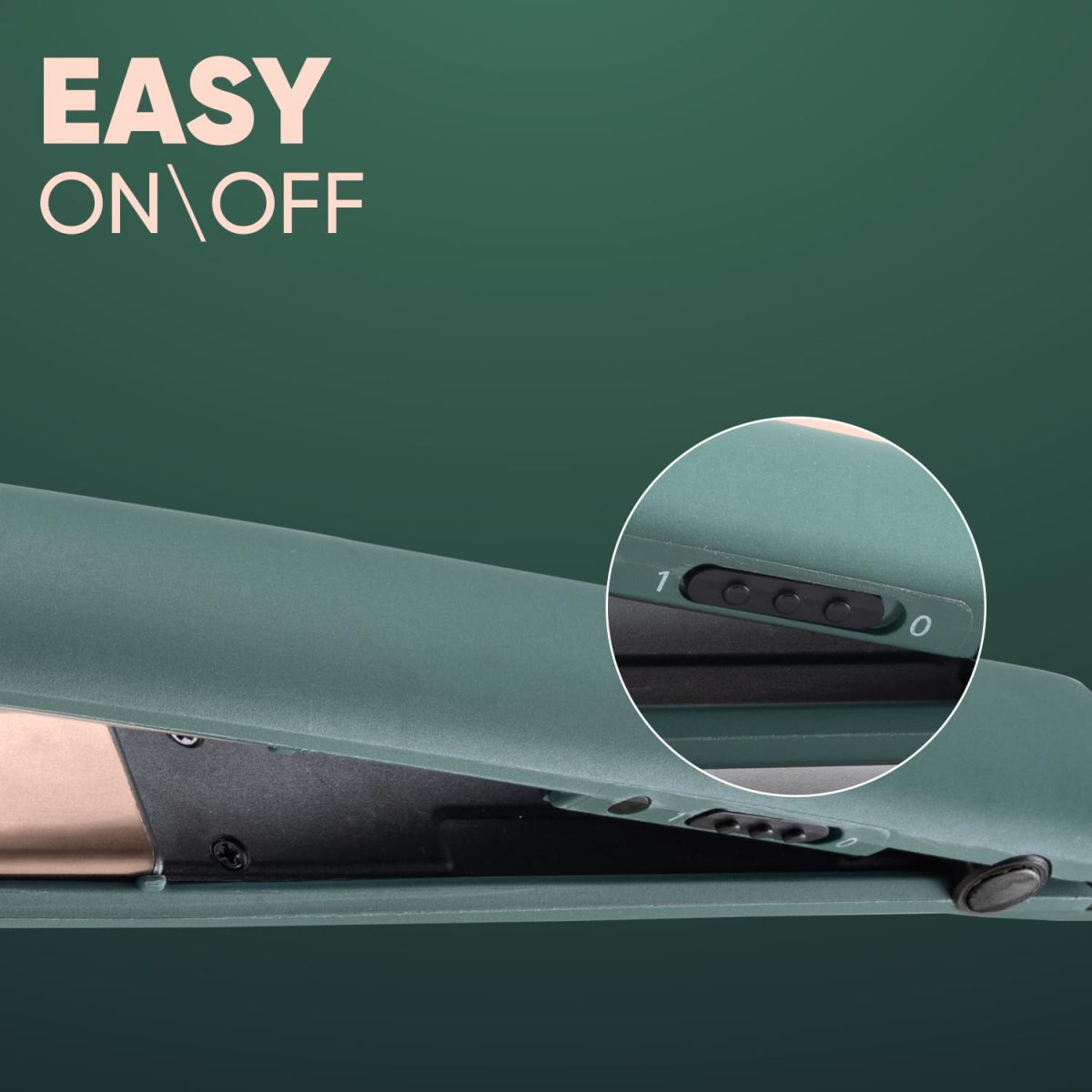 Vega Salon Smooth Hair Straightener for Women with Ceramic Coated Plates, Quick Heatup & Travel Friendly, Travel Lock, Green (VHSH-42) - Image 4