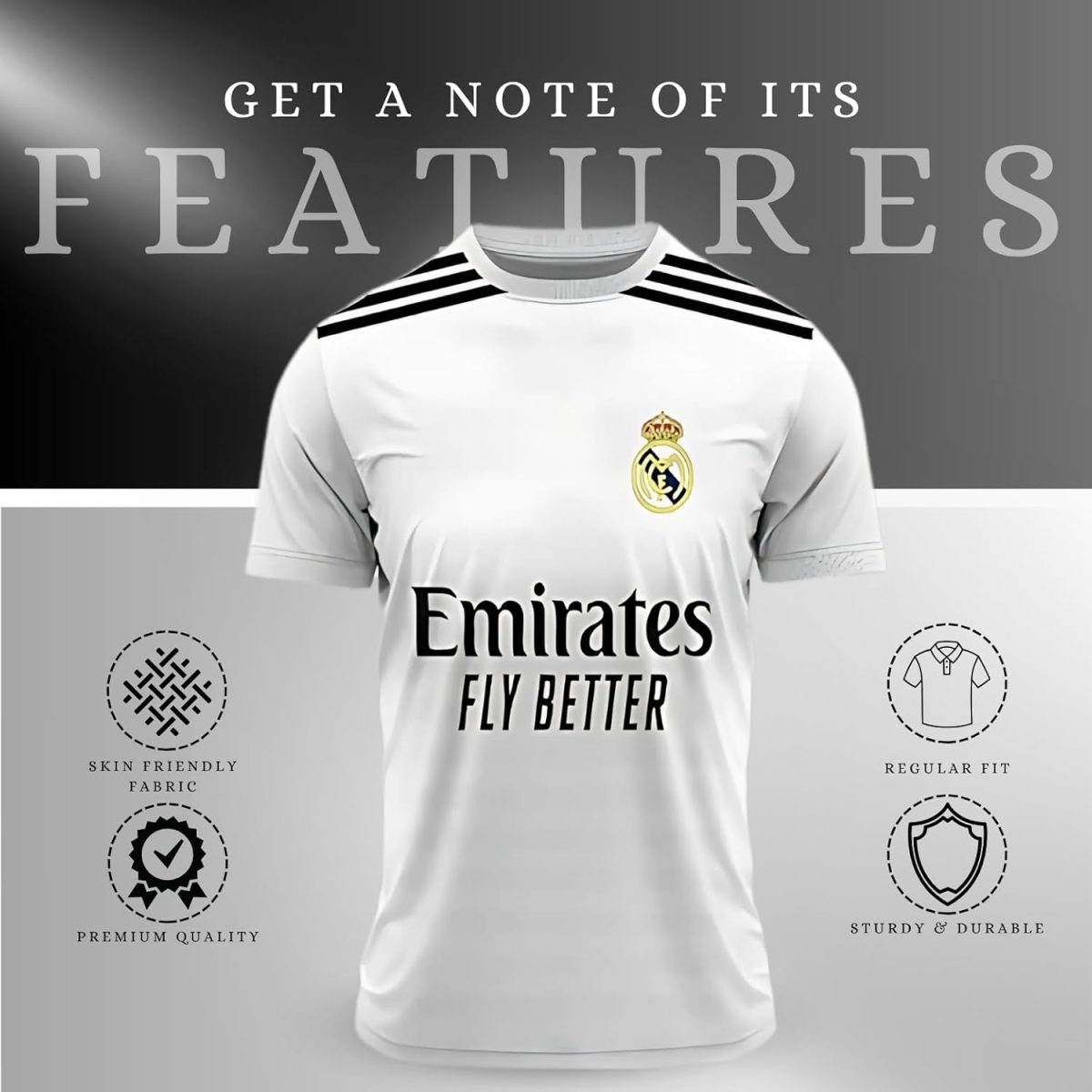 TRADITION KNITWEARS Sports Soccer Football Jersey Regular Fit Half Sleeve Round Neck T-Shirt for Kids, Boys & Men - Image 2