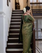 MOKSHA TRENDS Women's Pure Soft Kanjivaram Silk Saree | Banarasi Style Sari With Unstitched Blouse Piece | Wedding Collection - Image 5