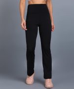 Rock Paper Scissors Premium Flare Gym Pants High Waist Stretchable Flared Leggings with Pockets Gym wear/Active Wear Tights Yoga Pants Zumba/Dance Womens Workout Tights Gym Tight Black - Image 4