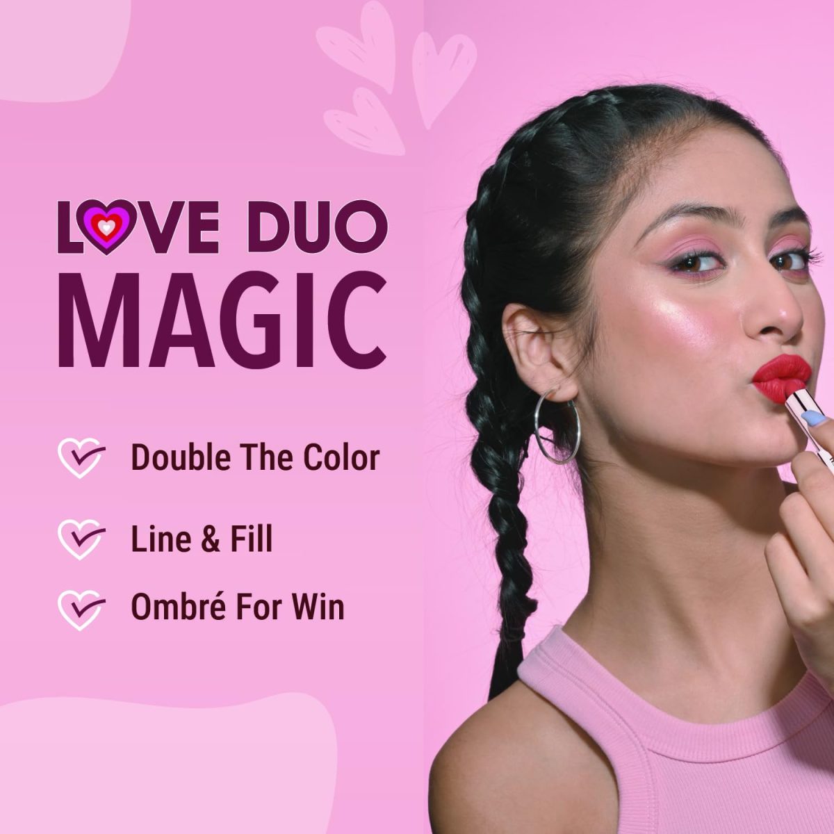 Blue Heaven Love Duo 2 in1 Dual Sided Lipstick for women | Non Transfer| Hydrating and Long Lasting Upto 12 hrs | Soft Matte Finish formula - 07 |1.5ml + 4g - Image 8