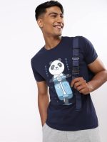 Bewakoof Men's Graphic Print Regular Fit Half Sleeve Round Neck Cotton T-Shirt - Image 8