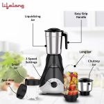 Lifelong Mixer Grinder for Kitchen - 4 Jars 500 Watt Mixie - 2 Nutri bullet Jars for Smoothie & Blending, Chutney Jar & Liquidizing Jar used as Wet Grinder & Blender - Stainless Steel Blades (LLMG39) - Image 2