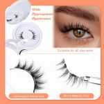 CESITRA 1Pair Magnetic Eyelashes Natural Look Reusable Cat Eye Magnetic Lashes with Applicator Magnetic Eyelashes Kit without Eyeliner Wispy Clear Band False Eyelashes No Glue Needed - Image 3