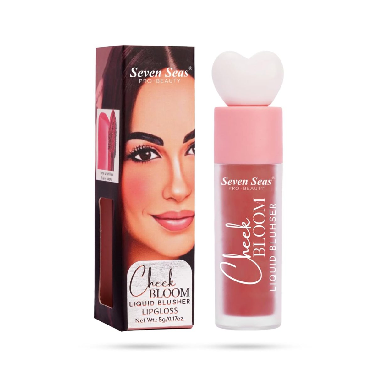 Seven Seas Cheek Bloom Liquid Blusher & Lip Gloss | Highly Pigmented | Long-lasting | Waterproof | Buildable & Blendable | All Skin Types | (Shade- 04 Natural Blush-5g) - Image 2