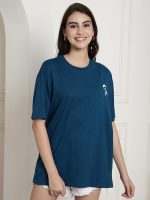 Fabflee Pure Cotton Oversized Baggy Fit Drop Shoulder Latest Aesthetic & Cool Graphic Printed Half Sleeve Tshirt for Women |Trendy Tees |Casual Loose Korean T-Shirt - Image 3
