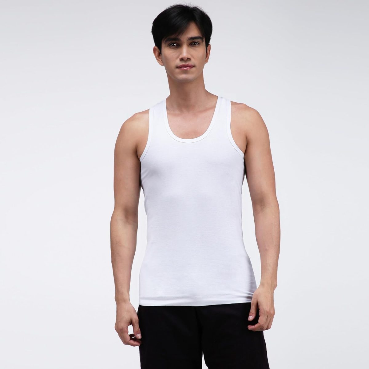 Amul Comfy Men's Pure Cotton White Vest Pack of 5 - Image 8