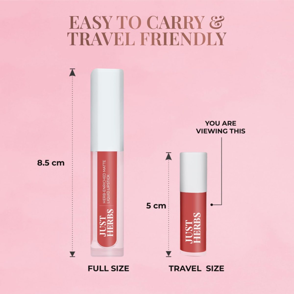 Just Herbs Ayurvedic Liquid Lipstick Kit Set of 5 with Long Lasting Matte Finish, Hydrating & Lightweight Lip Colour, Deeps & Reds - Paraben & Silicon Free - 5 ml - Image 6