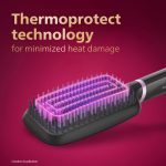 Philips Hair Straightener Brush - Naturally Straight Hair in 5mins, 5X Better Frizz Free Hair I Style with 2X More Volume | Shiny and Smooth Hair I No Scalp Burns | ThermoProtect Technology I Keratin Bristles I 2 Temperature settings | BHH880/10 - Image 5