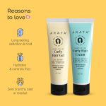 Arata Curl Styling Combo (Mini) - Curl Cream (50ml) + Gel (50ml) For Dry, Frizzy, Wavy, Curly Hair | Reduces Frizz | Moisturises, Hydrates & Defines Curls | Natural Hold | No Sulphate,Paraben,Silicone - Image 4