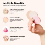 Pack of 6 Professional Beauty Blender Sponge for Face Makeup with Cotton Pad and Powder Puff Perfect for Women's & Girls Makeup | Beauty Blender Set - Soft, Latex-Free, Reusable & Washable - Image 3