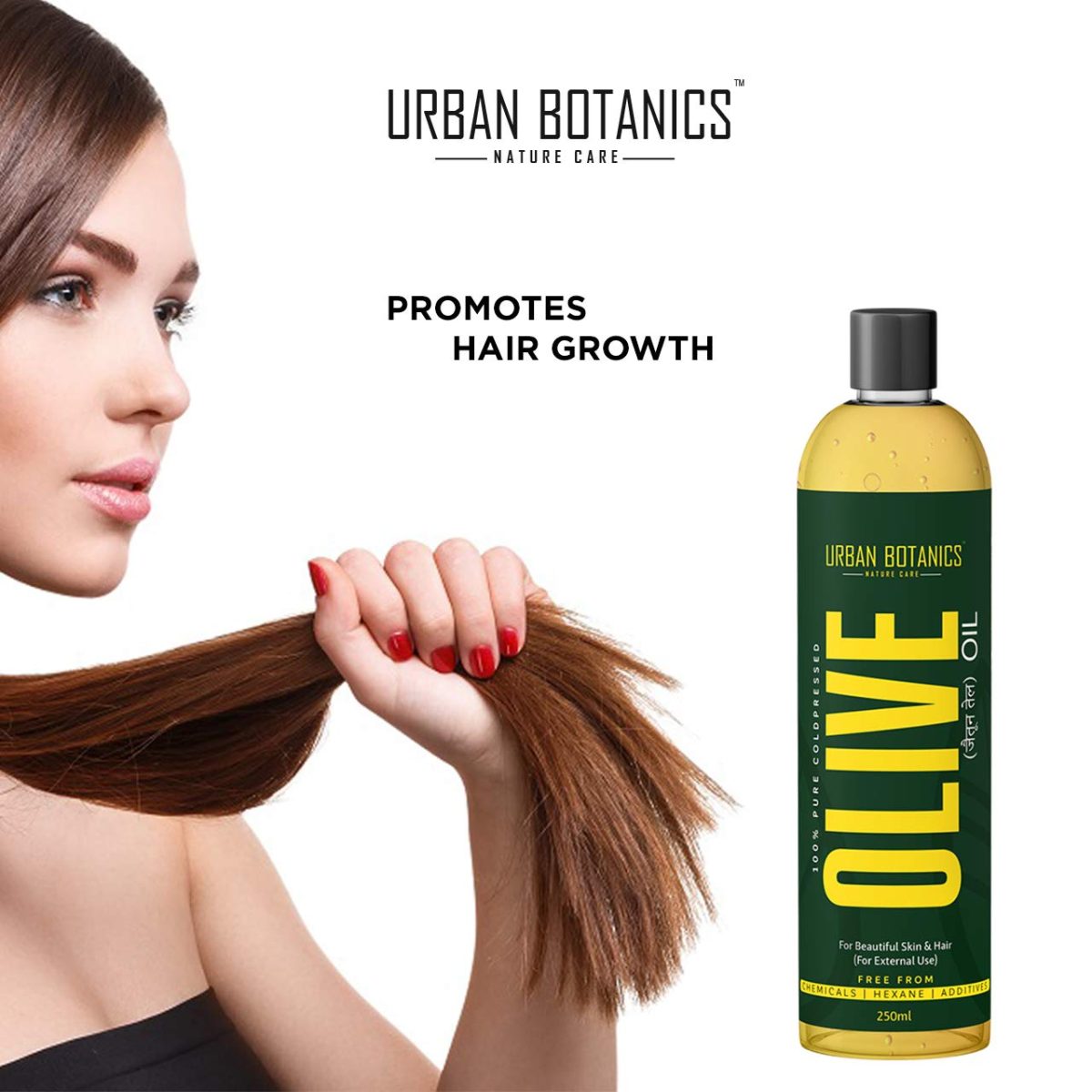 UrbanBotanics® Pure Cold Pressed Olive Oil For Hair and Skin, 250ml - Image 4