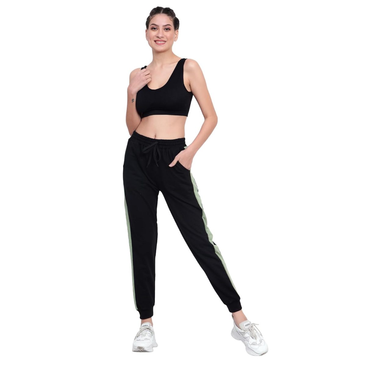 BLUE STAR SHARK Women's Cotton Loopknit Track Pants | Comfortable Lounge Pants for Summer | Casual Pyjamas, Nightwear, Gym, Yoga, Sports, Running | Relaxed Fit Everyday Comfort - Image 6