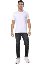 London Hills Solid Men's Round Neck Cotton Blend Half Sleeve Regular Fit T-Shirts - Image 5