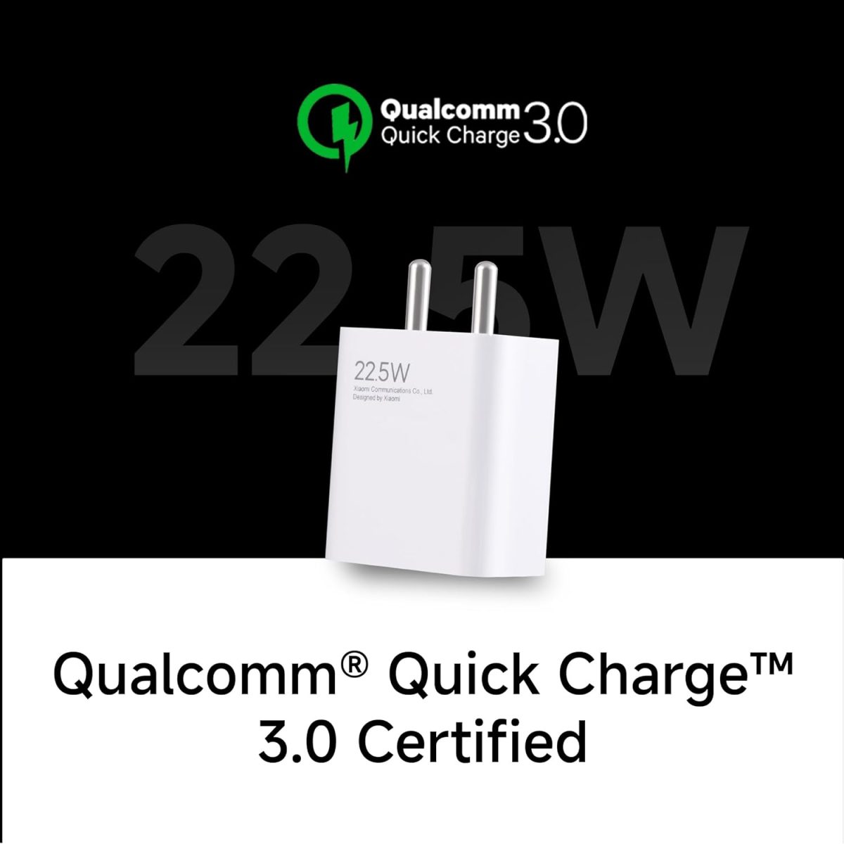 MI Xiaomi 22.5W Fast Charger with USB-C Cable, Quick Charge 3.0 Power Adapter Compatible with Redmi Note Series, Poco, Mi, Any Type C Devices - with Power Delivery (White) - Image 2