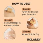 ROLAMO ghar Magic Soap with Sandalwood and Saffron for Body Tan Removal| Paraben Free | Chandan & Kesar Bath Soap | Handmade Soaps For Glowing | Skin Brightening Soap For Men & Women - Image 2