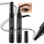 ZEYFLEEB 4 Point Eyebrow Pencil Black,Waterproof Microblading Eyebrow Pencil with a Micro-Fork Tip Applicator Creates || Black Fine Sketch Liquid Eye Brow Tattoo Tint Pen - Image 8