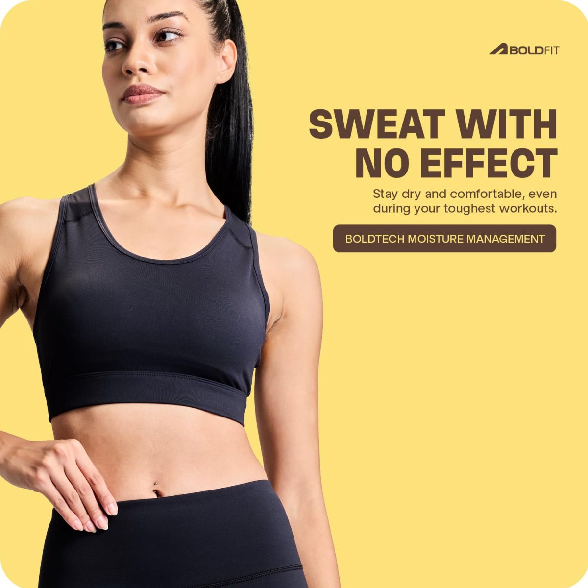 Boldfit Nylon Spandex Removable Padded Sports Bra for Women Gym Sports Bra for Girls Workout Full Coverage Padded Sports Bra for Gym Yoga Running Scoop Neck Elastic Bottom Band Support - Image 6