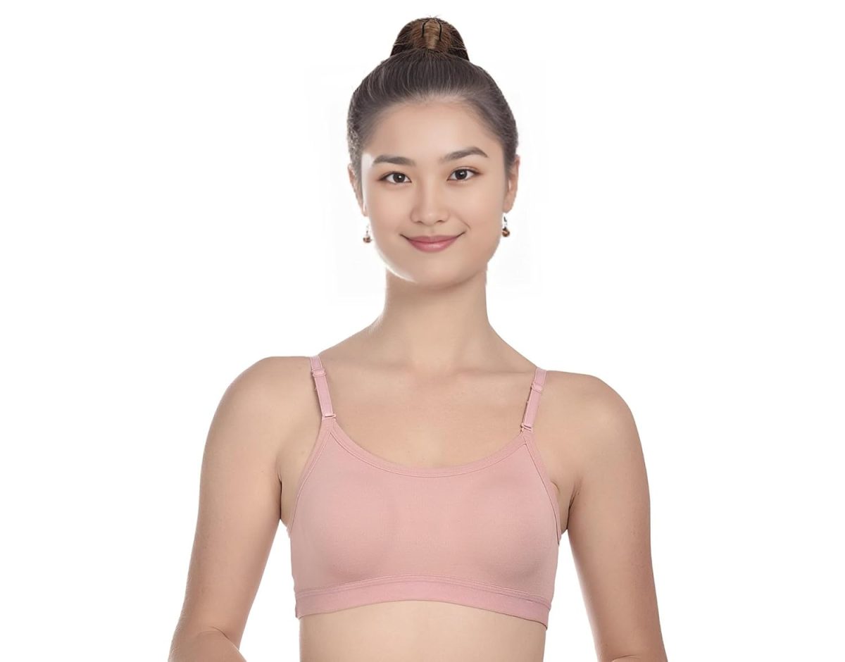 Bold Bliss Cotton Sports Bra for Women/Gym/Yoga/Workout Bra Non Padded Wire Free Full Coverage with Adjustable Straps (Pack of 3) (Gray, Pink, Green) - Image 3