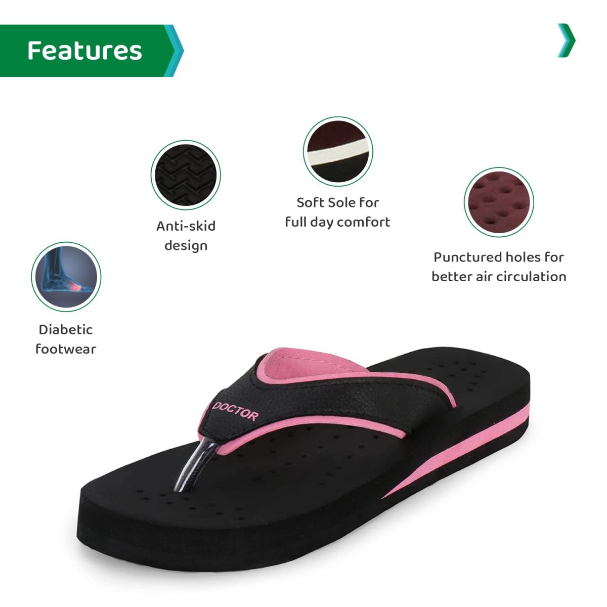 ORTHO JOY Doctor Orthopedic Soft Slippers For Ladies Daily Use/mcr chappals for women/ortho slippers women - Image 3