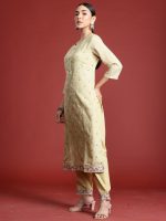 INDO ERA Women's Linen Kurta and Pant with Dupatta Set - Image 4