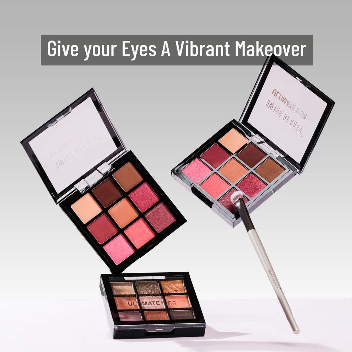 Swiss Beauty Ultimate 9 Pigmented Colors Eyeshadow Palette Long Wearing And Easily Blendable Eye Makeup Palette Matte, Shimmery And Metallic Finish - Multicolor-02, 6G - Image 2