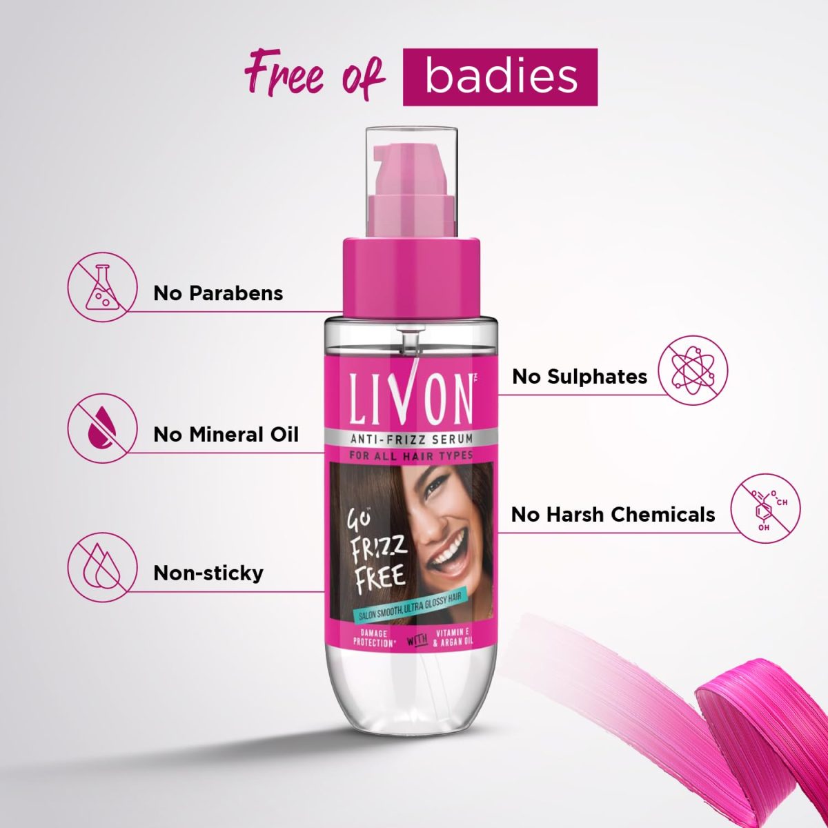 Livon Hair Serum, For Dry & Frizzy Hair | Provides shine , smoothness & damage protection| Leave in serum for women & Men| With Vitamin E & Argan Oil | 100ml - Image 8
