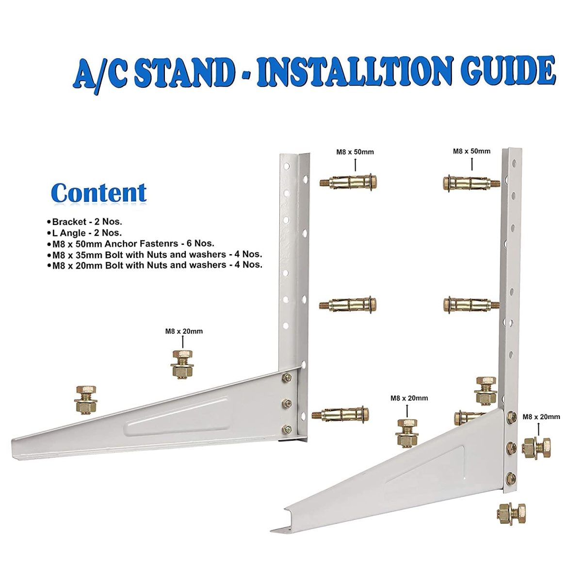 Mumma's LIFE AC Stand/Heavy Duty Air Conditioner Outdoor Unit Mounting Bracket (White) - Image 3