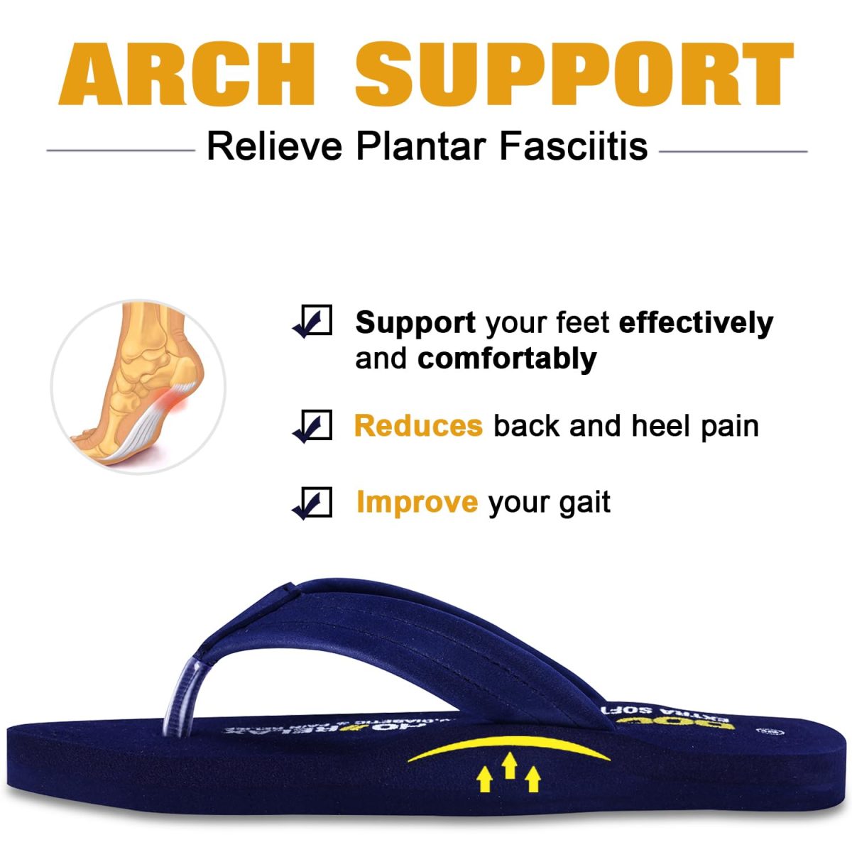 DOCTOR EXTRA SOFT Thong Arch Support Ortho Slippers for Women| Orthopedic Diabetic & Stylish| Lightweight Comfortable & Casual|Pregnancy Anti-Skid Bedroom Daily Use House Flip-Flops Ladies & Girls D-15 - Image 2