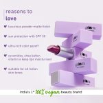 Plum Velvet Haze Matte Lipstick with SPF 30 | Powder Matte Finish | Highly Pigmented | With Ceramides | 12 Comforting Cocoa - Image 3