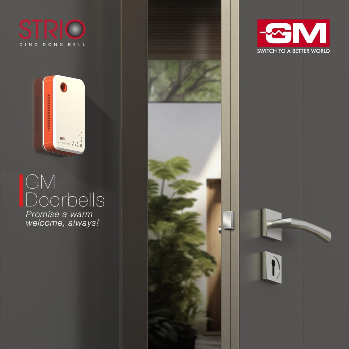 GM 4008 Strio Stereophonic Ring Doorbell, Wall-Mounted Ding Dong Bell, Soothing Chime Suitable for Hotel Rooms and Homes. (Pack of 1) - Image 2
