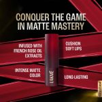 LAKMÉ Forever Matte Lipstick, Made With French Rose Oil Extracts, Burgundy Bloom, 4.5G - Image 5