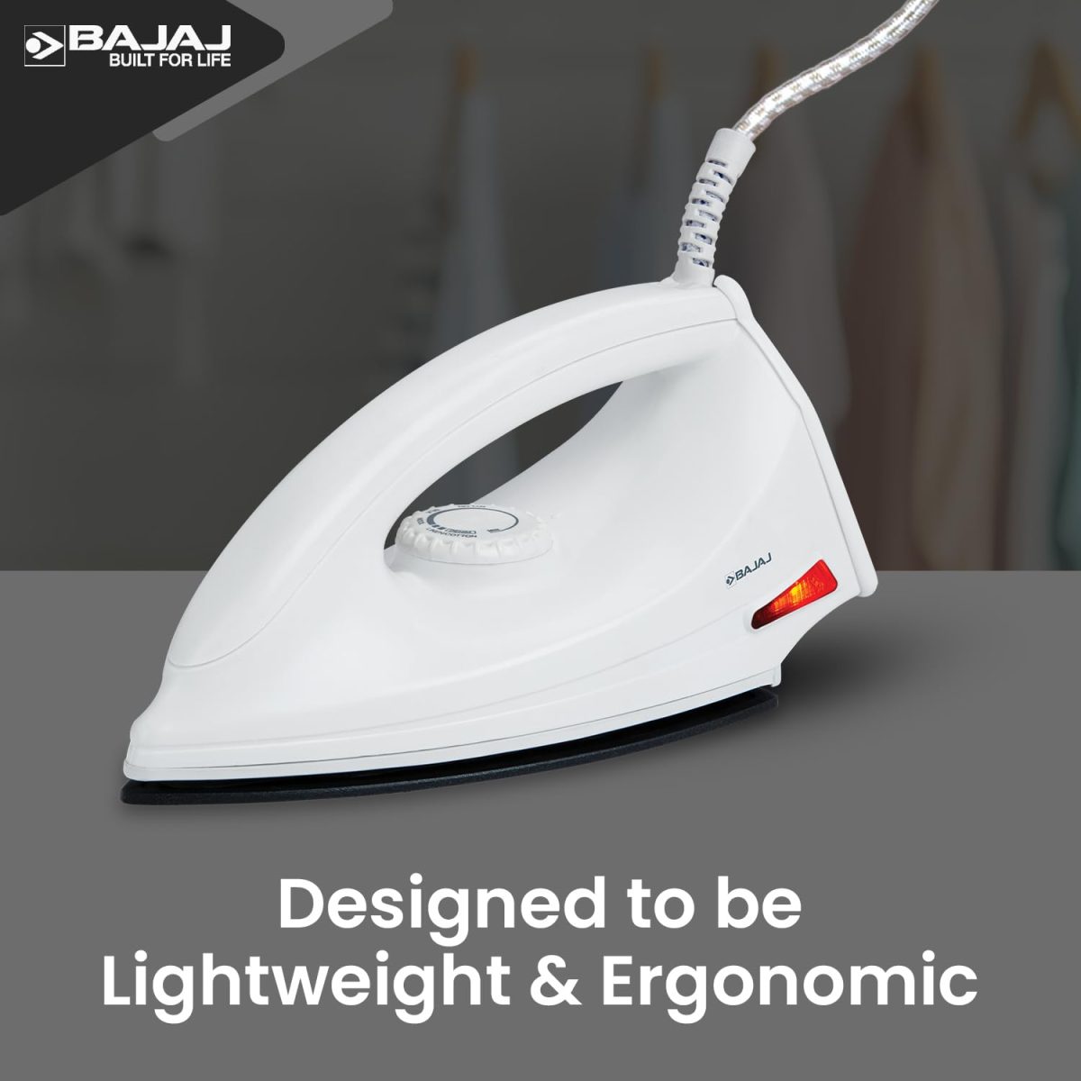 Bajaj DX-6 1000 Watts Dry Iron with Advance Soleplate and Anti-bacterial German Coating Technology, White, Plastic - Image 5