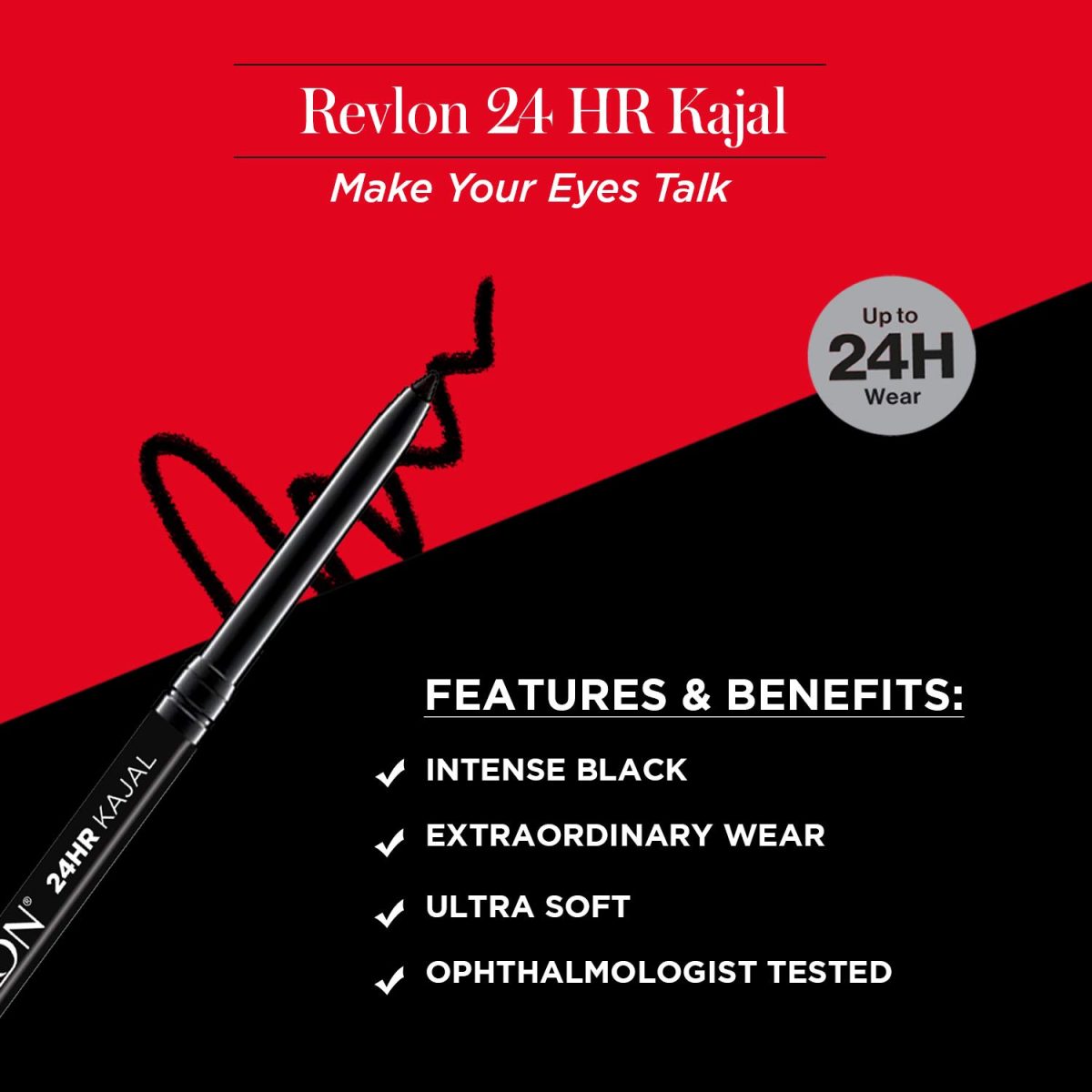 Revlon Revlon 24 Hr Kajal - Intense Black, Intense Black, 0.35g - Image 3