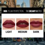 Maybelline New York Color Sensational Creamy Matte Lipstick, 808 Plum Perfection, 3.9g. - Image 4