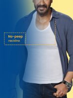 Amul Comfy Men's Pure Cotton White Vest Pack of 5 - Image 5