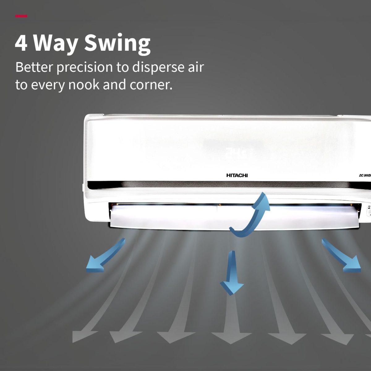 Hitachi 2 Ton Class 5 Star, 4-Way Swing, ice Clean, Xpandable+, Inverter Split AC (100% Copper, Dust Filter, 5500STXL RAS.V522PCBISH1, White) - Image 7