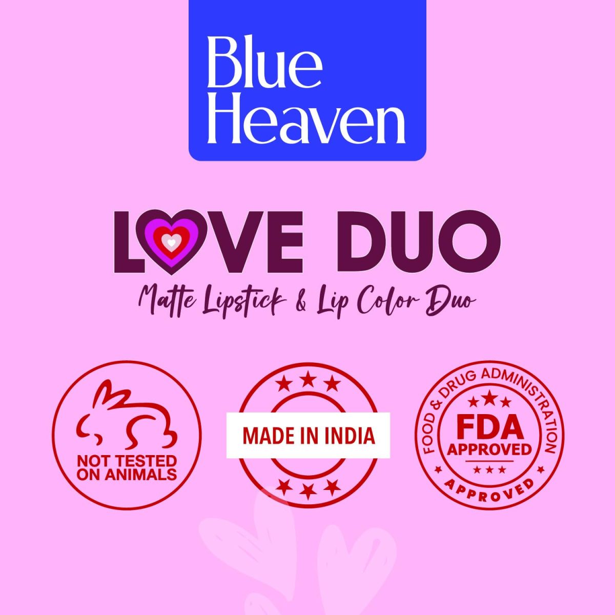 Blue Heaven Love Duo 2 in1 Dual Sided Lipstick for women | Non Transfer| Hydrating and Long Lasting Upto 12 hrs | Soft Matte Finish formula - 07 |1.5ml + 4g - Image 9