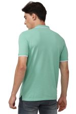 Peter England Men's Snug Fit Solid Polo T-Shirt with Coloured Collar Tipping| Cotton Rich| Premium Pique Weave - Image 5