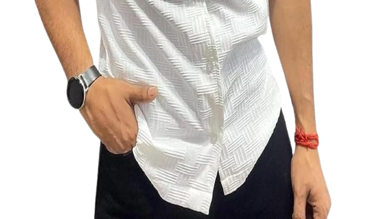 FUNKY RICH Funkyrich® Textured Popcorn Shirts for Men || Casual Shirt for Men || Shirt for Men|| Men Stylish Half Sleeve Shirt || Men Fancy Shirt - Image 2