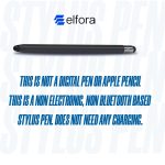 Elfora 2 in 1 Tablet Stylus Pen for All Touch Screens Devices | Fine Point Tip | High Sensitivity & Precision Capacitive Pen with Compatible for iOS, Android, and Windows – Black - Image 2