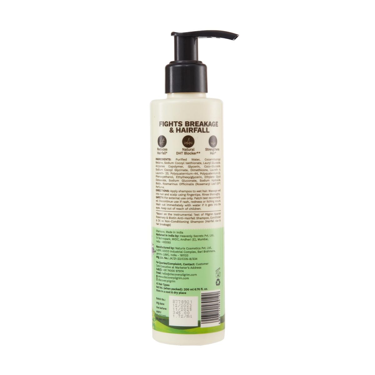 Pilgrim Spanish Rosemary & Biotin Anti Hairfall Shampoo for Reducing Hair Loss & Breakage 200ml | Rosemary shampoo for hair growth | Upto 95% stronger hairs | For all hair types | For Men & Women - Image 9