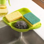 FreshDcart Kitchen Soap Stand for Sink with Tray – Compact Plastic Kitchen Soap Stand for Sink, Corner Storage Rack for Sponge, Scrubber & Dish Soap (Green, Pack of 1) - Image 5