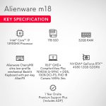Dell [SmartChoice] Alienware m18 R1 Gaming Laptop, Intel Core i9-13900HX /32GB /1TB SSD/NVIDIA RTX 4080 12GB GDDR6 /18.0"(45.72cm) QHD 165Hz /15 Month McAfee/Backlit KB with per-Key AlienFX /3.86kg - Image 10