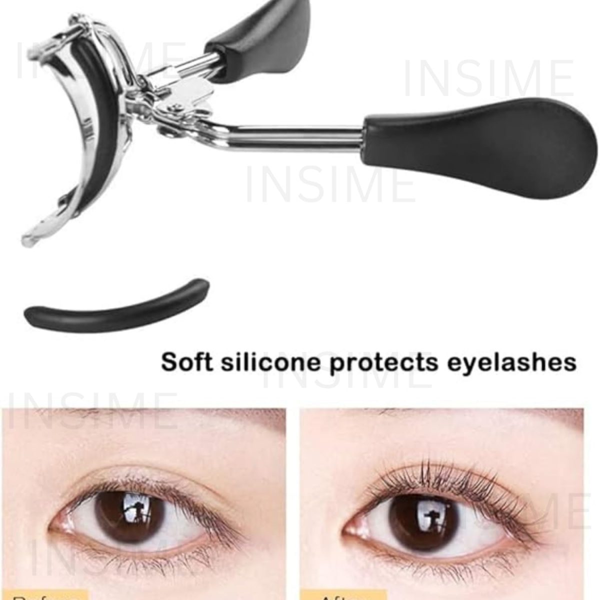 INSIME Pro eyelash curler for women | Strong, Contoured Eyelash curler tool for Pinch free Non slip Eye lash curl | Eye opening, Voluminous Eye lash curler for women - Image 5