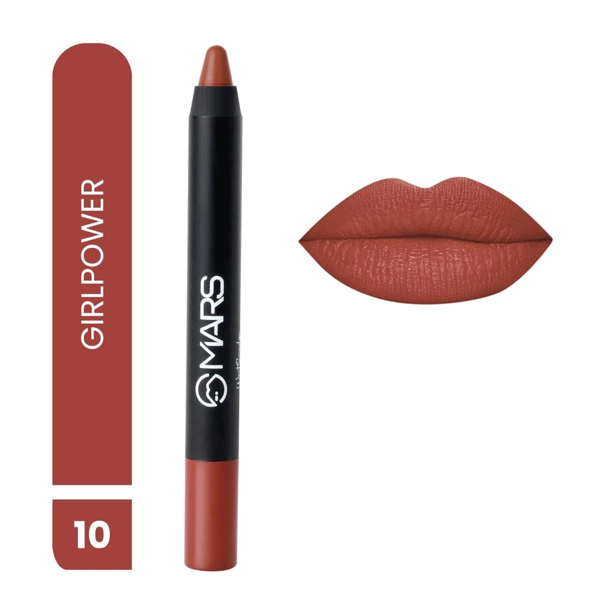 MARS Long Lasting Crayon Lipstick up to 12 Hours Stay | Matte Finish | Waterproof | Won't Smudge Won't Budge Lip Crayon (3.5 gm) (10-Girl Power) - Image 2