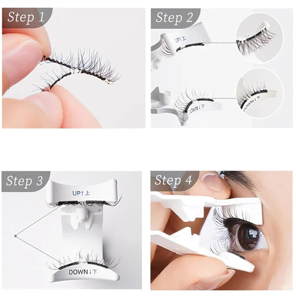 CESITRA 1Pair Magnetic Eyelashes Natural Look Reusable Cat Eye Magnetic Lashes with Applicator Magnetic Eyelashes Kit without Eyeliner Wispy Clear Band False Eyelashes No Glue Needed - Image 9