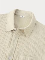 TAGDO Men's Solid Shirt with Chest Pocket Short Sleeve Shirt for Summer Outdoor Activities (5182) - Image 2