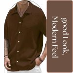 MiraMichi Men's Slim Fit Half Sleeve Polycotton Casual Shirt - Solid Pattern, Hip Length, Ideal - Image 4